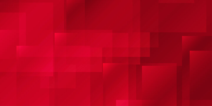 Abstract red background with overlapping geometric squares and rectangles creating a subtle gradient tech texture. Layers of transparent, dark red geometric squares and rectangles.