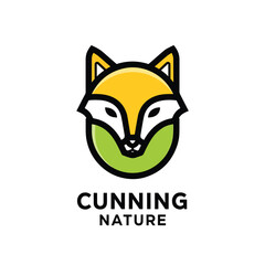 Obraz premium Minimalist Fox Head Logo Icon for Cunning Nature Brand.