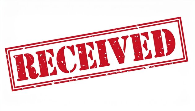 Red RECEIVED stamp symbolizing acknowledgment and acceptance