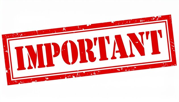 Red IMPORTANT stamp symbolizing urgency and high priority