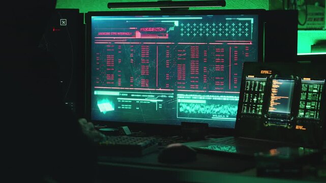 Cybercriminal executing a cyberattack to compromise sensitive database records