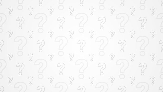 Subtle light grey question mark repeating pattern on white background