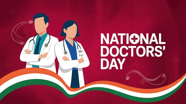 National doctors day celebration with male and female doctors