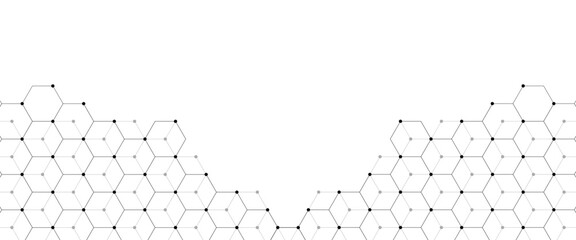 Vector digital science network geometric hexagonal dots and lines elements medical technology  illustration abstract background © AJ Unick Creator