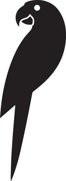 Minimalist Macaw Parrot Side Profile Black Silhouette Vector Logo Design
