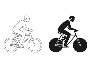 Obraz premium Cycling Silhouettes: Bicycling Men in Motion