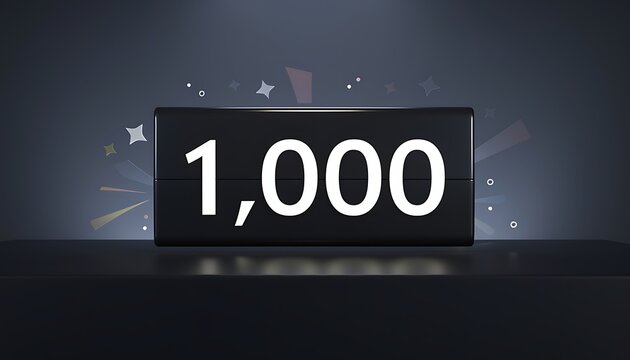 One thousand count celebration on a dark background.