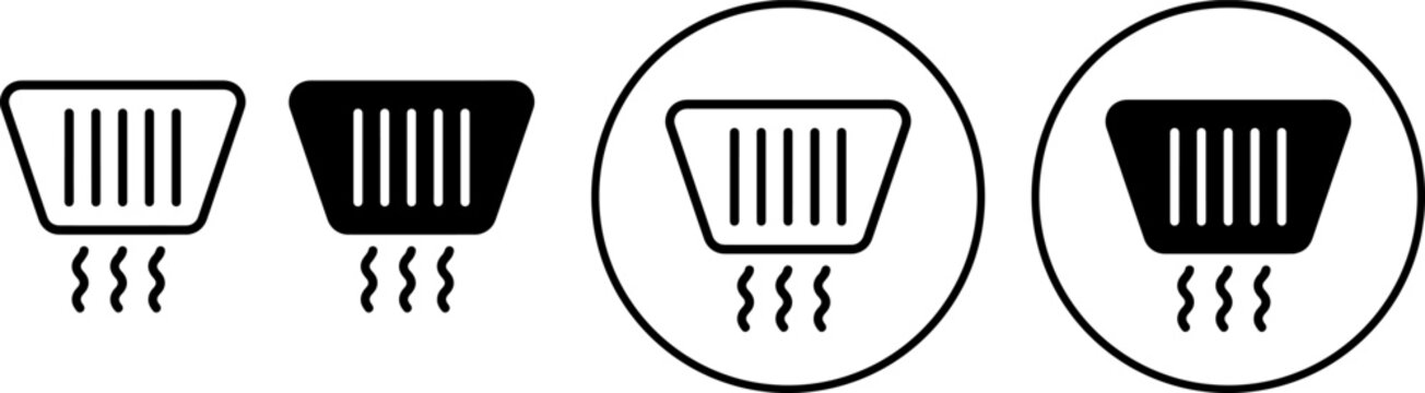 Rear window defroster icon set