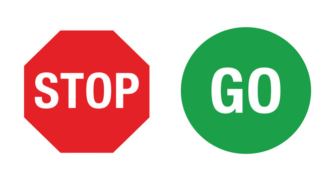 stop and go signs flat design sign