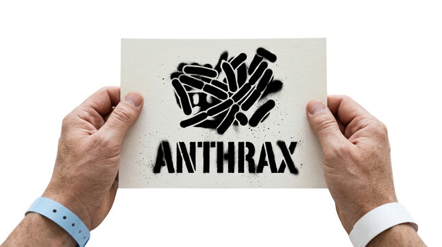Artistic representation of anthrax bacteria on paper isolated scene high fidelity view