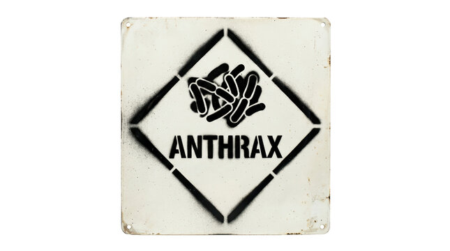 Hazardous waste sign displaying anthrax urban environment graphic content concept