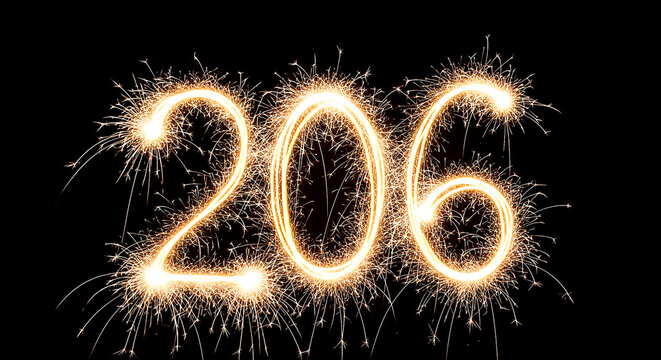 Vibrant fireworks forming the year 2006 against a dark background, creating a celebratory and festive visual effect.