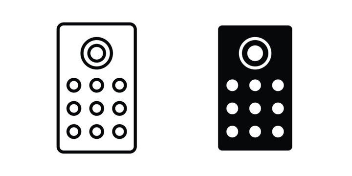 Interphone icon logo illustration. Black and white pictogram