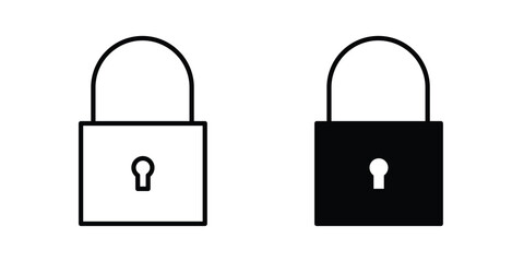 Lock icon logo illustration. Black and white pictogram © Cristiane