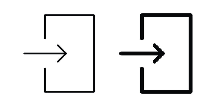 Log in icon logo illustration. Black and white pictogram