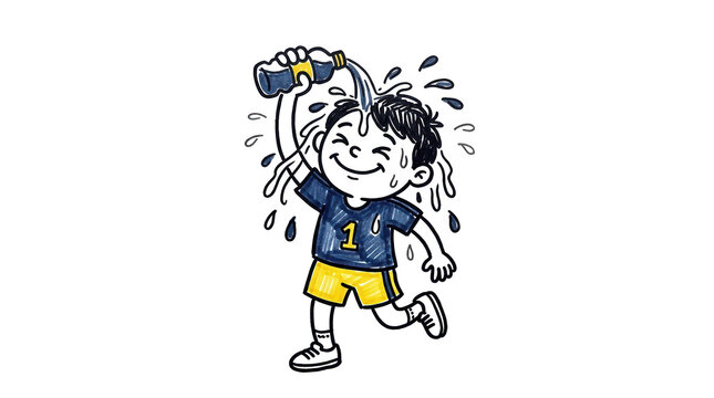 Playful child splashing water fun illustration indoor joyful concept