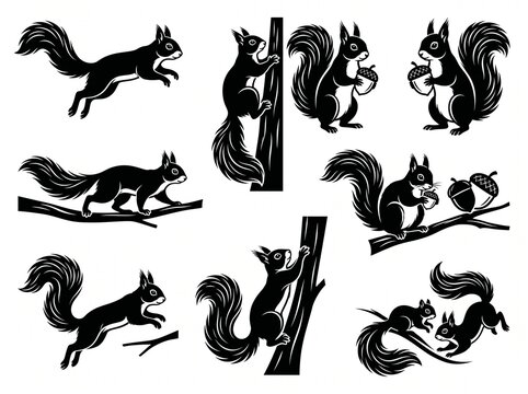 Set of squirrels vector