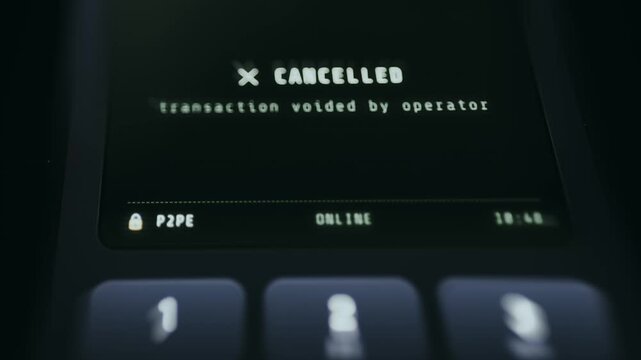 POS terminal displays a notification that the transaction was voided