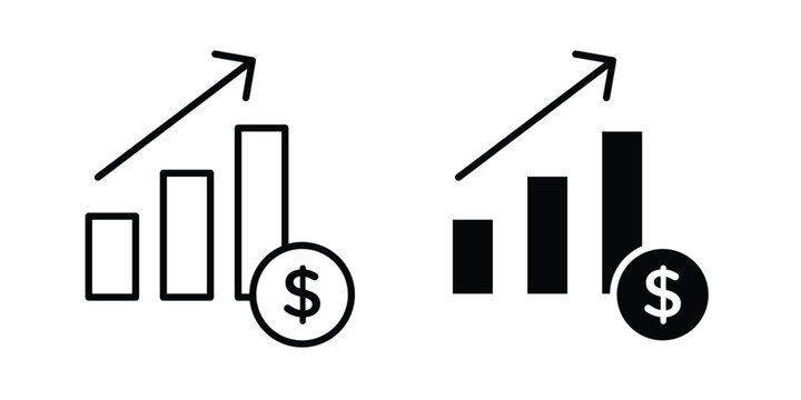 Sales icon logo illustration. Black and white pictogram