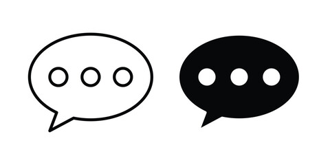 Obraz premium Speech bubble icon logo illustration. Black and white pictogram