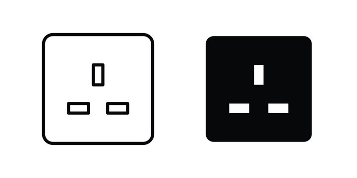 Socket icon logo illustration. Black and white pictogram