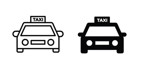 Obraz premium Taxi icon logo illustration. Black and white pictogram