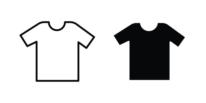 T shirt icon logo illustration. Black and white pictogram