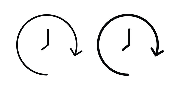 Time forward icon logo illustration. Black and white pictogram