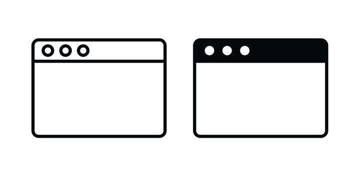 Web page icon logo illustration. Black and white pictogram