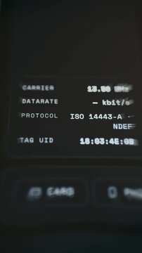 Technical data from a NFC tag scan