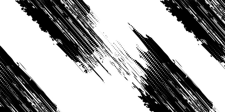 Grunge halftone gradient background. Faded grit noise texture. White and black sand wallpaper. Retro pixelated backdrop. Anime or manga style comic overlay. Vector graphic design textured template