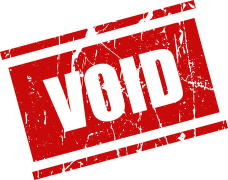 Red rubber stamp with the word void on a clean white background legal and business concept