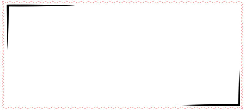 Decorative wavy red border with sharp black corners forming a frame on a clean white background representing graphic resources illustration vector design