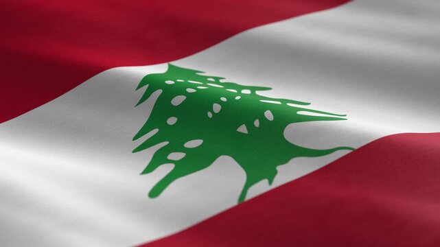 Lebanon - waving flag loop