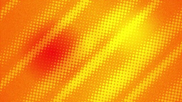 Abstract orange and yellow gradient background with diagonal halftone dot patterns creating a vibrant and dynamic visual effect.