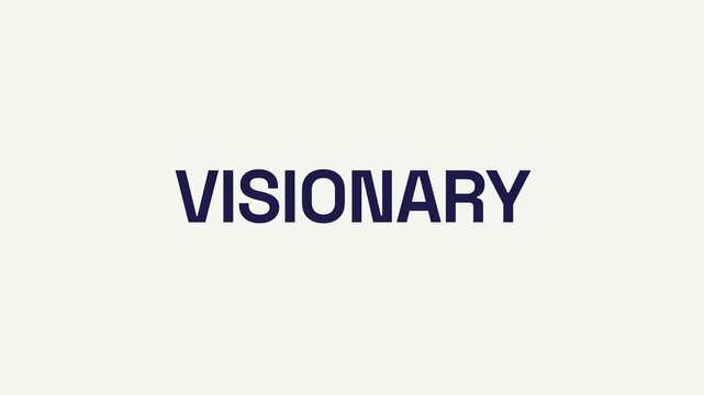 Visionary Word Forming from Colorful Digital Particles on White Background for Business and Innovation Concepts