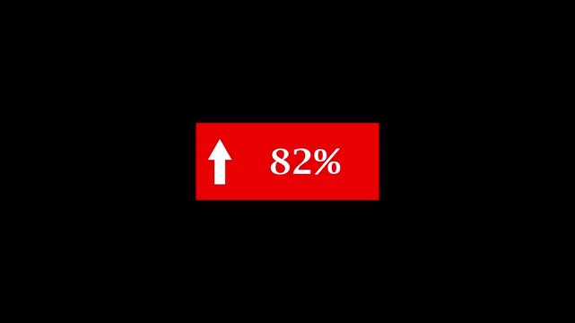 82 Percentage Growth Animation.4k animation video