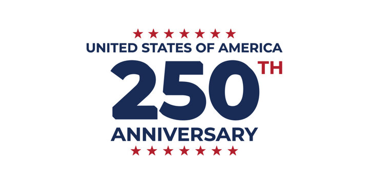 United states of america 250th anniversary logo design with anniversary