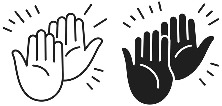 High Five Hand Gesture Vector Icon Representing Friendship Success Motivation Encouragement and Team Spirit for Collaboration Celebration and Positive Communication Vector Designs