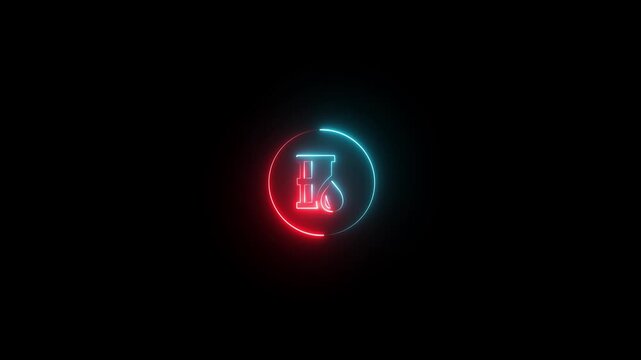 Bitcoin neon logotype cryptocurrency with black background. neon dollar sign in a circle on a dark background with circuit board .