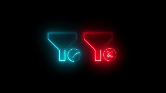Glowing neon line Oil platform in the sea icon  drill digging a hole in a ground icon isolated on black background. 