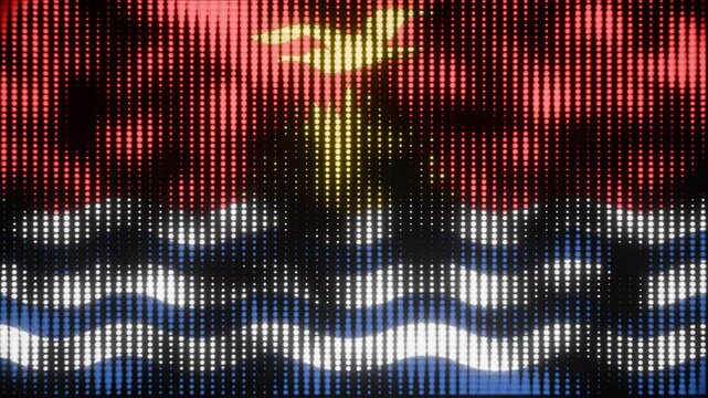 Abstract animated background with dot matrix pattern revealing the Kiribati flag