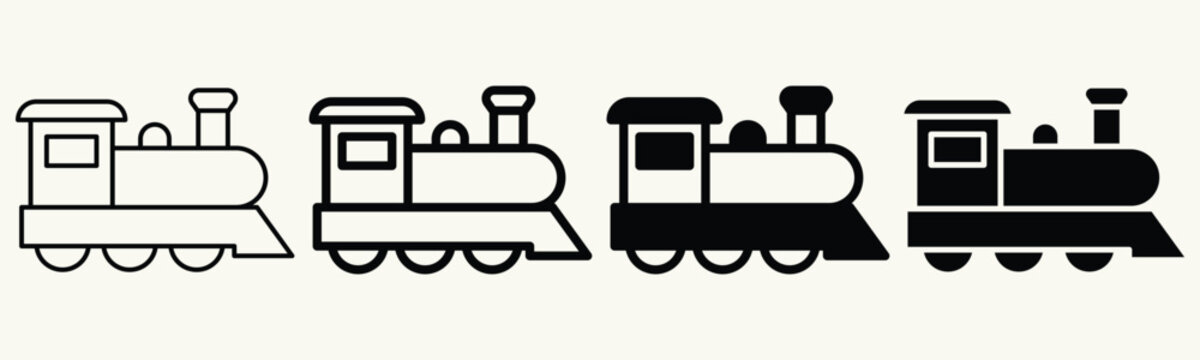 Train Locomotive Icon Set