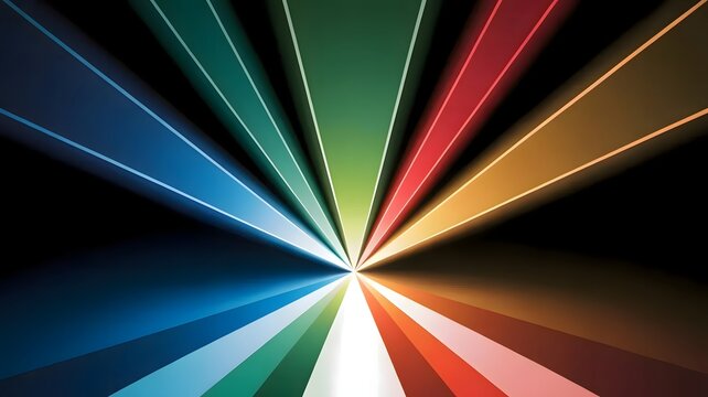 Multi-colored light rays synchronizing into a powerful white beam &ndash; Ideal for inclusion initiatives, cross-functional collaboration, or unity.
