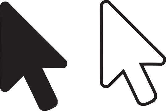 Black and white computer mouse cursor icons
