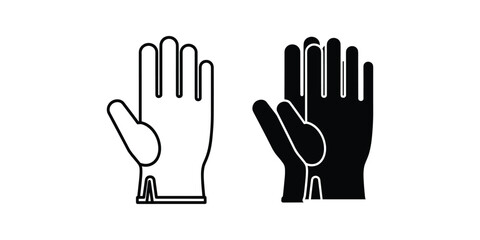 Fototapeta premium Black and white outline of work gloves against a clean backdrop symbolizing protection and safety during labor