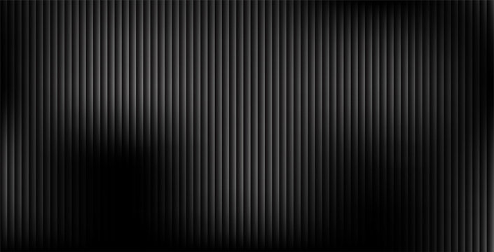 Abstract Dark Ribbed Glass Texture Background with Vertical Lines and Gradient Shadow
