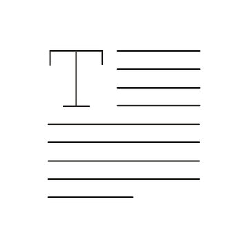 Typography and text formatting single icon editable stroke for word processing software and copywriting UI.