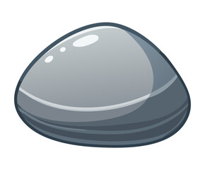 Oval shaped gray stone boulder decoration element for landscape environment map design in cartoon physics puzzle mobile arcade video game © firstprincess