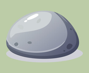 Smooth grey smooth pebble rock boulder material element for construction crafting ingredient resource in prehistoric survival simulation casual game © firstprincess